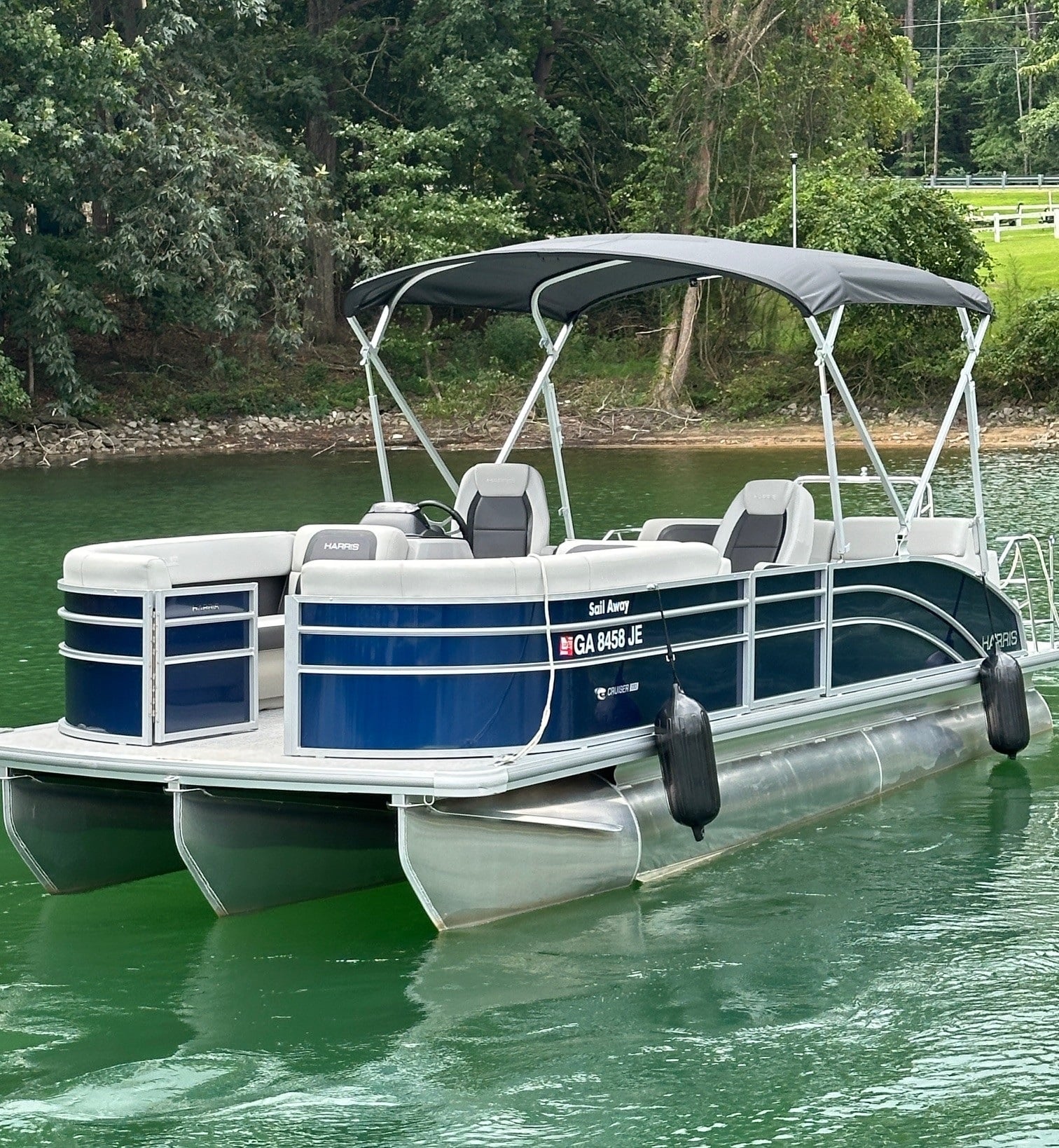 SAIL AWAY (23' Harris Tritoon 150 HP- Fishing or Cruising)